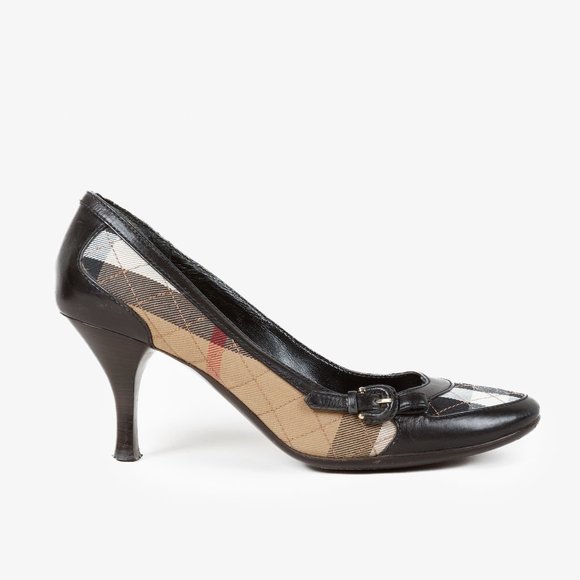 Burberry House Check Canvas Heels - Picture 1 of 10